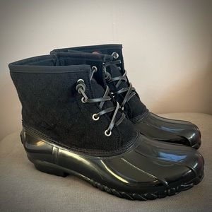 Women’s Nautical Black Duck Boots